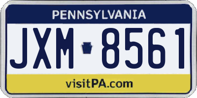 PA license plate JXM8561