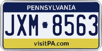 PA license plate JXM8563