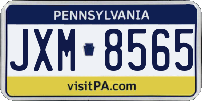 PA license plate JXM8565