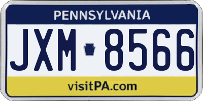 PA license plate JXM8566