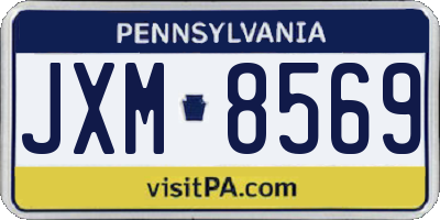 PA license plate JXM8569