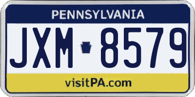 PA license plate JXM8579