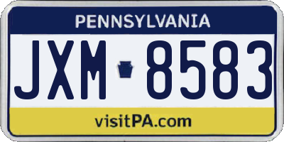PA license plate JXM8583