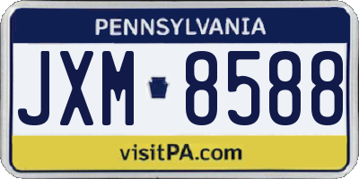 PA license plate JXM8588