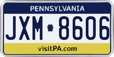 PA license plate JXM8606