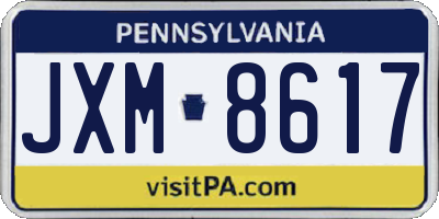 PA license plate JXM8617