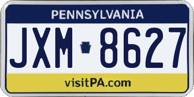 PA license plate JXM8627