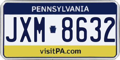 PA license plate JXM8632
