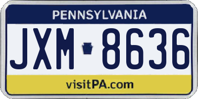 PA license plate JXM8636