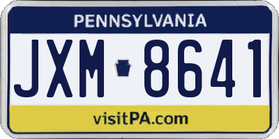 PA license plate JXM8641