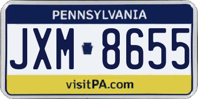 PA license plate JXM8655