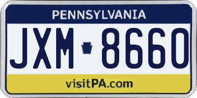 PA license plate JXM8660