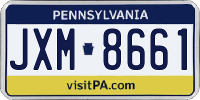 PA license plate JXM8661