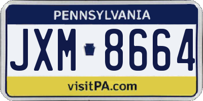 PA license plate JXM8664
