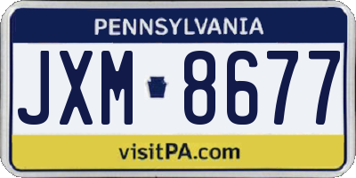 PA license plate JXM8677