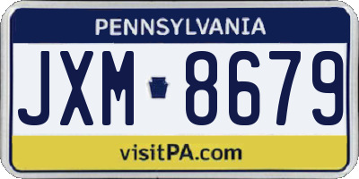 PA license plate JXM8679