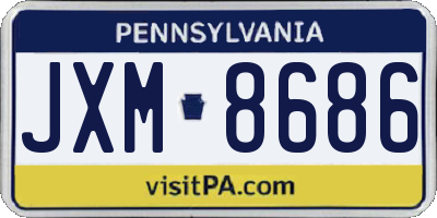 PA license plate JXM8686