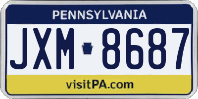PA license plate JXM8687