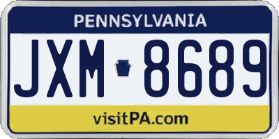 PA license plate JXM8689