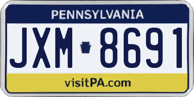 PA license plate JXM8691