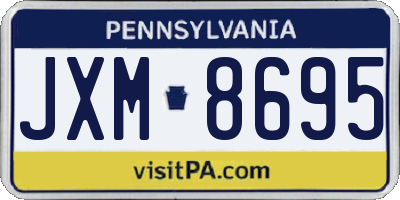 PA license plate JXM8695