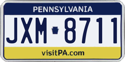 PA license plate JXM8711