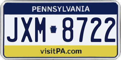PA license plate JXM8722