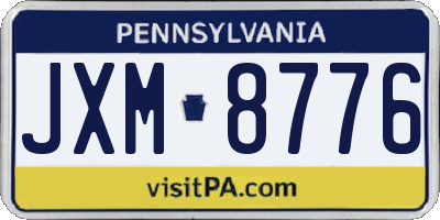PA license plate JXM8776