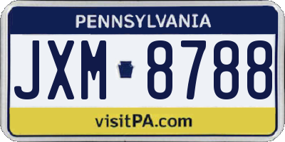 PA license plate JXM8788