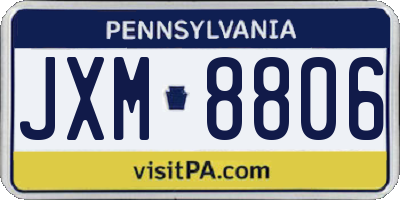 PA license plate JXM8806