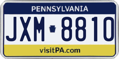 PA license plate JXM8810