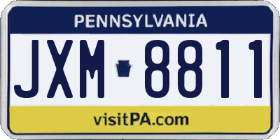 PA license plate JXM8811