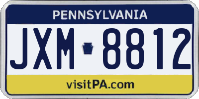 PA license plate JXM8812