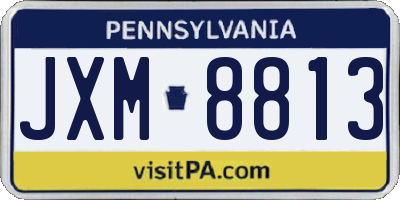 PA license plate JXM8813