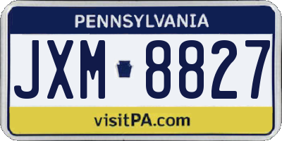 PA license plate JXM8827