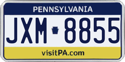 PA license plate JXM8855