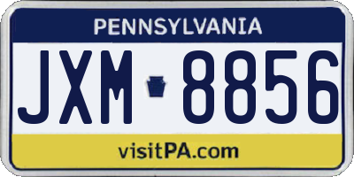 PA license plate JXM8856