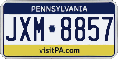 PA license plate JXM8857