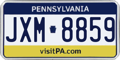 PA license plate JXM8859