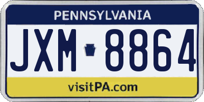 PA license plate JXM8864