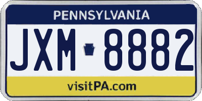 PA license plate JXM8882
