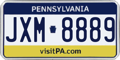 PA license plate JXM8889