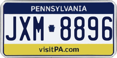 PA license plate JXM8896