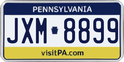 PA license plate JXM8899