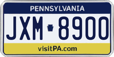PA license plate JXM8900