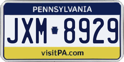 PA license plate JXM8929