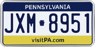 PA license plate JXM8951