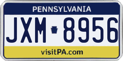 PA license plate JXM8956