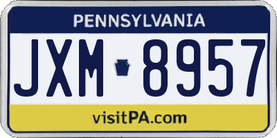 PA license plate JXM8957