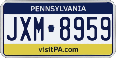 PA license plate JXM8959